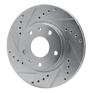 Land Rover Freelander Brake Rotor (1) - Front Left - R1 Concepts - Drilled & Slotted - Silver - `02-`05